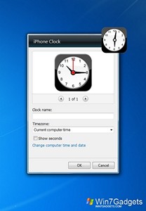 iPhone Clock gadget setup