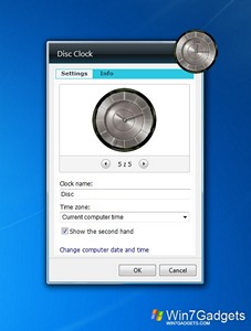 Disc Clock gadget setup