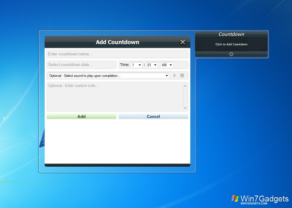 A3 Countdown Windows 7 Desktop Gadget