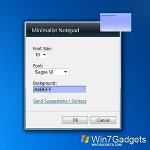 Minimal Notepad gadget setup