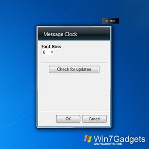 Message Clock gadget setup