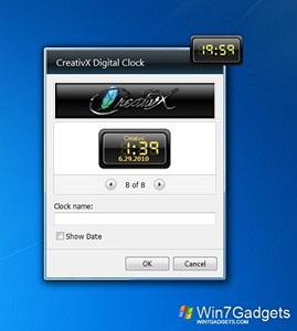 CX Digital Clock gadget setup