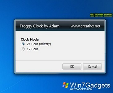 Froggy Clock gadget setup