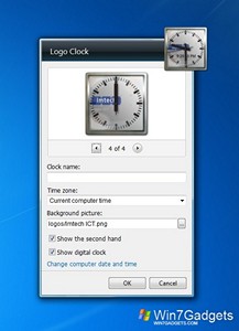 Logo Clock gadget setup