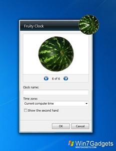 Fruity Clock gadget setup