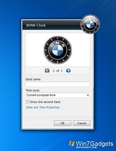 BMW Clock gadget setup