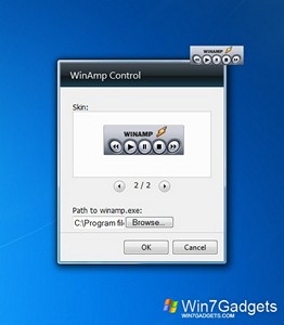 WinAmp Control gadget setup