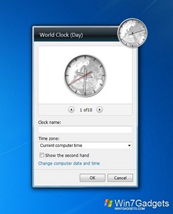 World Clock Day gadget setup