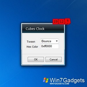 Cubes Clock gadget setup