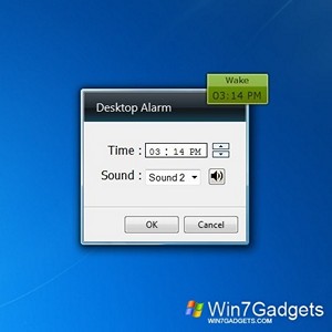 Desktop Alarm gadget setup
