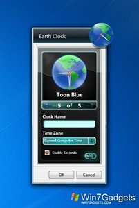  Earth Clock gadget setup