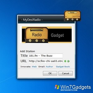 Radio MyDes gadget setup