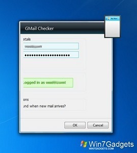 Gmail Checker gadget setup