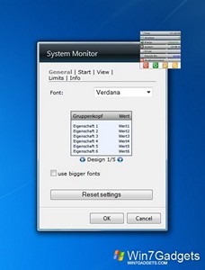 System Monitor 2 gadget setup