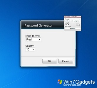 Password Generator gadget setup