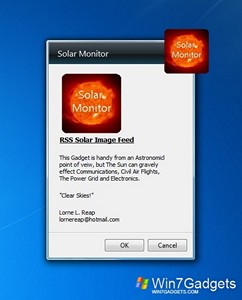 Solar Monitor gadget setup