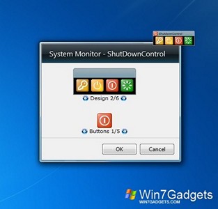 Shutdown Control gadget setup