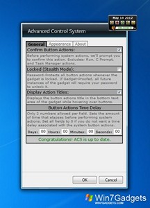 Advanced Control Sys gadget setup