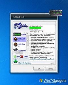Speed Test gadget setup