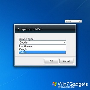 Search Bar gadget setup