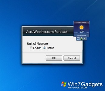 AccuWeather Forecast gadget setup
