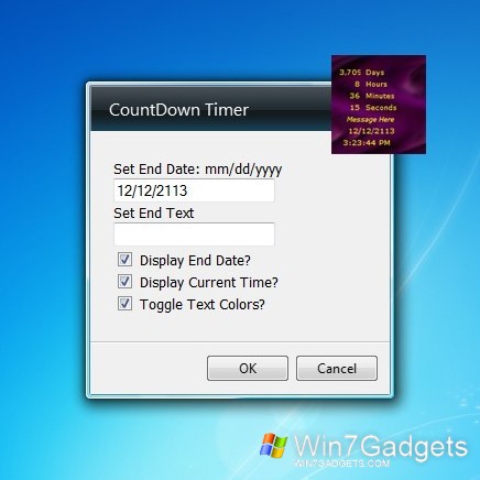 red hot timer windows 7