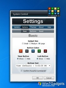 System Control gadget setup