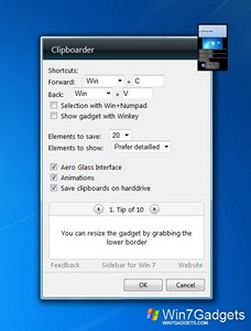 Clipboarder gadget setup