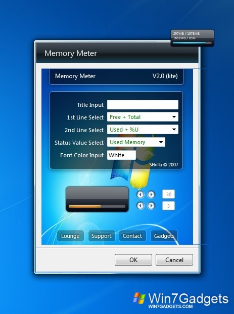 Memory Meter - Windows 7 Desktop Gadget