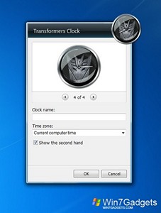 Transformers Clock gadget setup