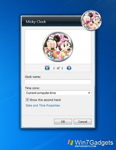 Micky Clock gadget setup