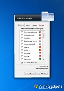 UEFA Informer gadget setup