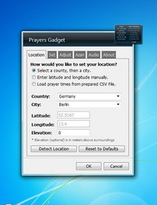 Prayers Gadget gadget setup