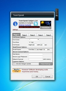 TeamSpeak Gadget gadget setup