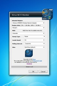Xirrus Wi-Fi Monitor gadget setup