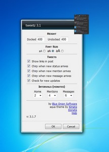 TweetZ 3.1.7 gadget setup