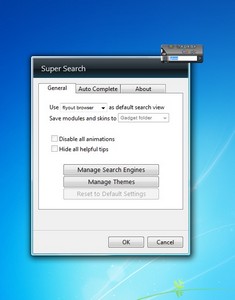 SuperSearch gadget setup