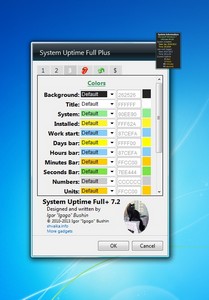 System Uptime Full Plus 7.2 gadget setup
