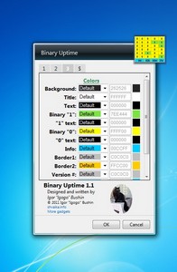 Binary Uptime 1.1 gadget setup