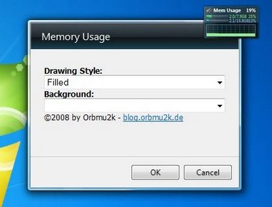 Memory Usage gadget setup