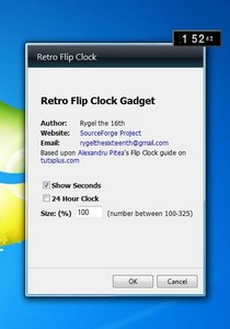 Retro Flip Clock 1.2.2 gadget setup