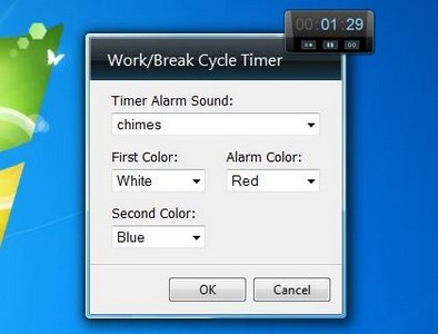 Work / Break Cycle Timer gadget setup