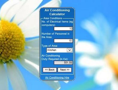 Air Conditioning Calculator gadget