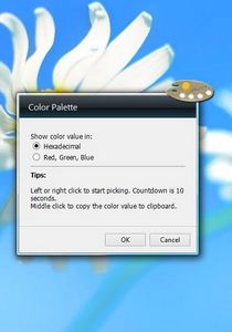 Color Palette gadget setup