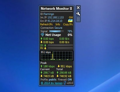 Network Monitor Ii 20.0 - Windows 7 Desktop Gadget