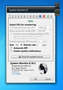 System Monitor II 20.1 gadget setup