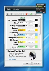 Battery Monitor 6.0 gadget setup