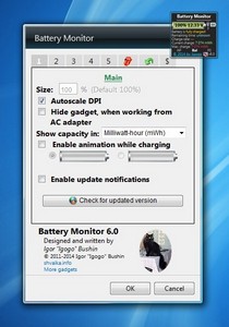 Battery Monitor 6.0 gadget setup