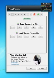 Ping Monitor 6.6 gadget setup