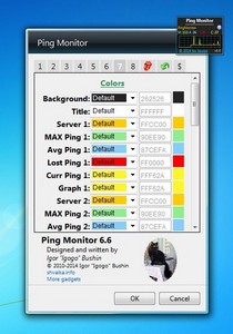 Ping Monitor 6.6 gadget setup